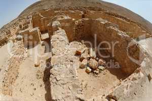 Fisheye view of archaeological excavations