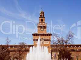 Retro look Castello Sforzesco Milan