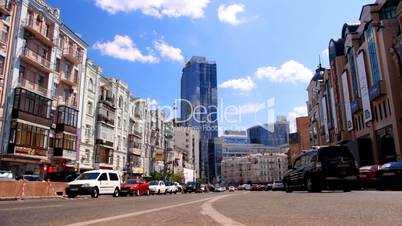 Road traffic in the downtown