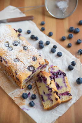 Vanillekuchen mit Blaubeeren