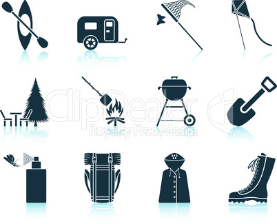 Set of camping icons.