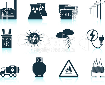 Set of energy icons.