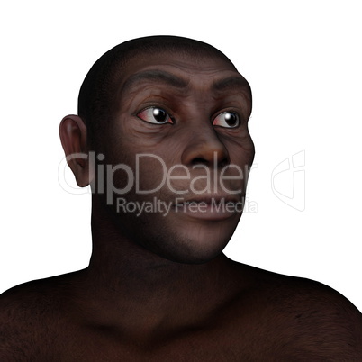 Female homo erectus portrait - 3D render