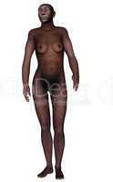 Female homo erectus walking - 3D render