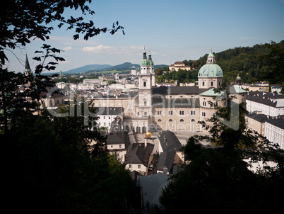 Beautiful view from the fortress at the old town, Salzburg, Aust