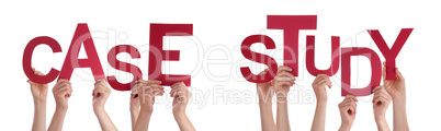 People Hands Holding Red Word Case Study