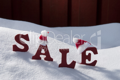 Christmas Sale On Snow With Santa Hat