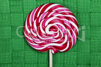 red and white large spiral lollipop