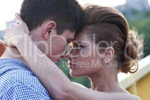 beautiful young couple close-up portrait