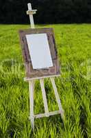 Easel with a blank sheet