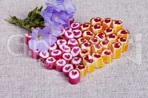 Lovely heart candy canes