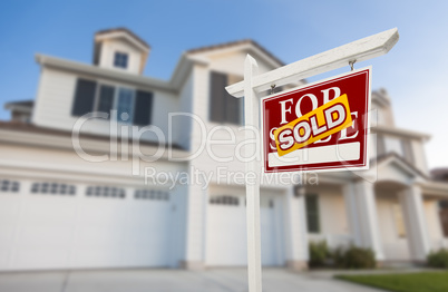 Sold Home For Sale Sign in Front of New House