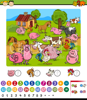 counting game cartoon illustration