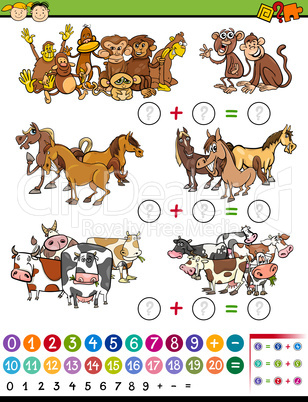 math game cartoon illustration