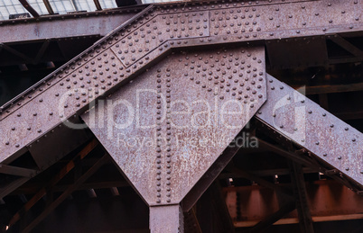 Industrial metal riveted girder joint bend