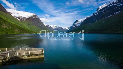 Beautiful Nature Norway lake Lovatnet.