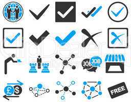 Agreement and trade links icon set.