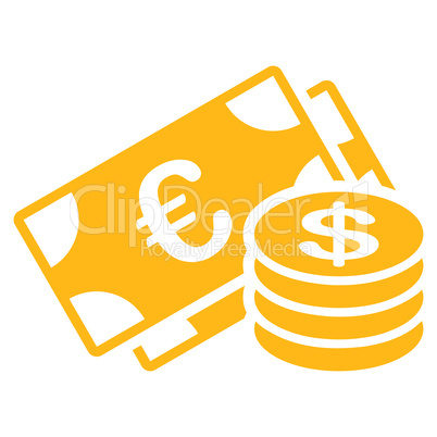 Dollar coins icon from BiColor Euro Banking Set