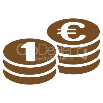 Coins one euro icon from BiColor Euro Banking Set