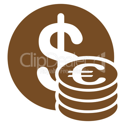 Dollar euro coins icon from BiColor Euro Banking Set