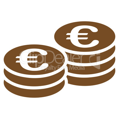 Euro coin stacks icon from BiColor Euro Banking Set