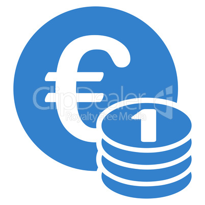 One euro coin stack icon from BiColor Euro Banking Set