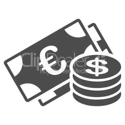 Dollar coins icon from BiColor Euro Banking Set