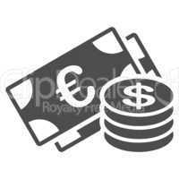 Dollar coins icon from BiColor Euro Banking Set