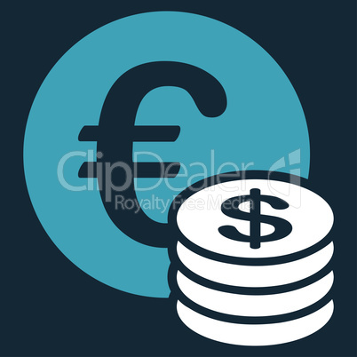 Dollar coin stack icon from BiColor Euro Banking Set