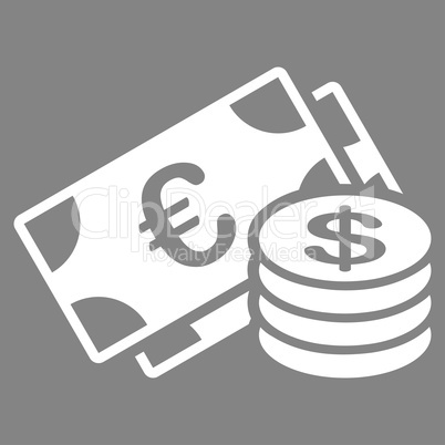 Dollar coins icon from BiColor Euro Banking Set