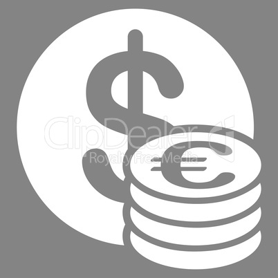 Dollar euro coins icon from BiColor Euro Banking Set