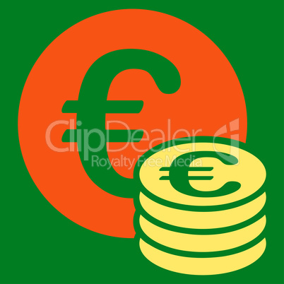 Euro coin stack icon from BiColor Euro Banking Set