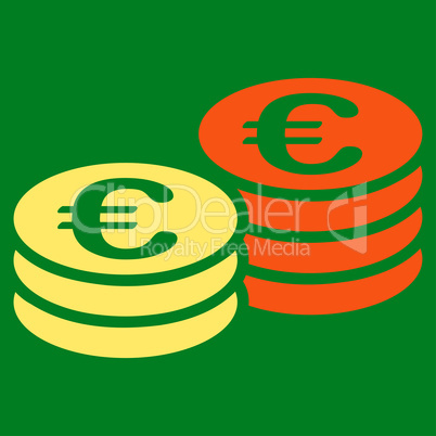 Euro coin stacks icon from BiColor Euro Banking Set