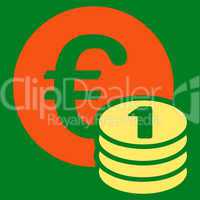 One euro coin stack icon from BiColor Euro Banking Set