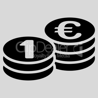 Coins one euro icon from BiColor Euro Banking Set