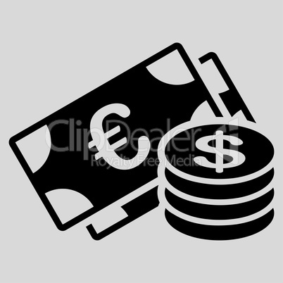 Dollar coins icon from BiColor Euro Banking Set