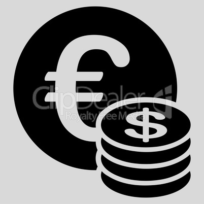 Dollar coin stack icon from BiColor Euro Banking Set