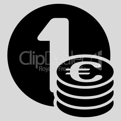 Euro coin column icon from BiColor Euro Banking Set