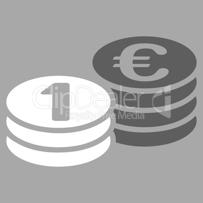 Coins one euro icon from BiColor Euro Banking Set