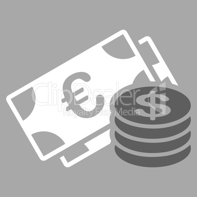 Dollar coins icon from BiColor Euro Banking Set