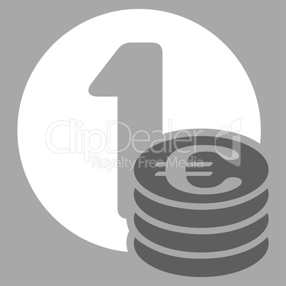 Euro coin column icon from BiColor Euro Banking Set