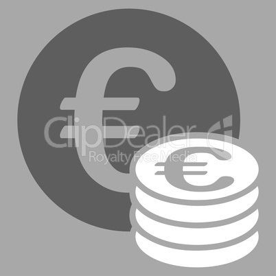 Euro coin stack icon from BiColor Euro Banking Set