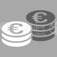 Euro coin stacks icon from BiColor Euro Banking Set
