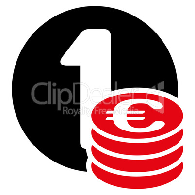 Euro coin column icon from BiColor Euro Banking Set