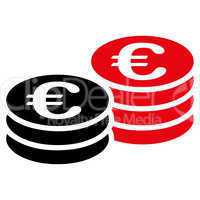 Euro coin stacks icon from BiColor Euro Banking Set