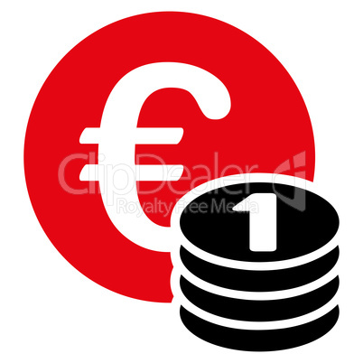 One euro coin stack icon from BiColor Euro Banking Set