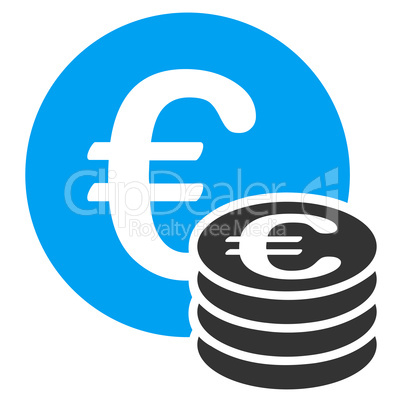 Euro coin stack icon from BiColor Euro Banking Set