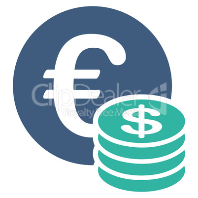 Dollar coin stack icon from BiColor Euro Banking Set