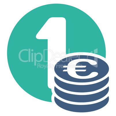 Euro coin column icon from BiColor Euro Banking Set