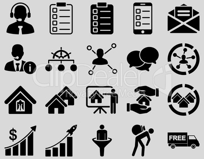 Business, sales, real estate icon set.